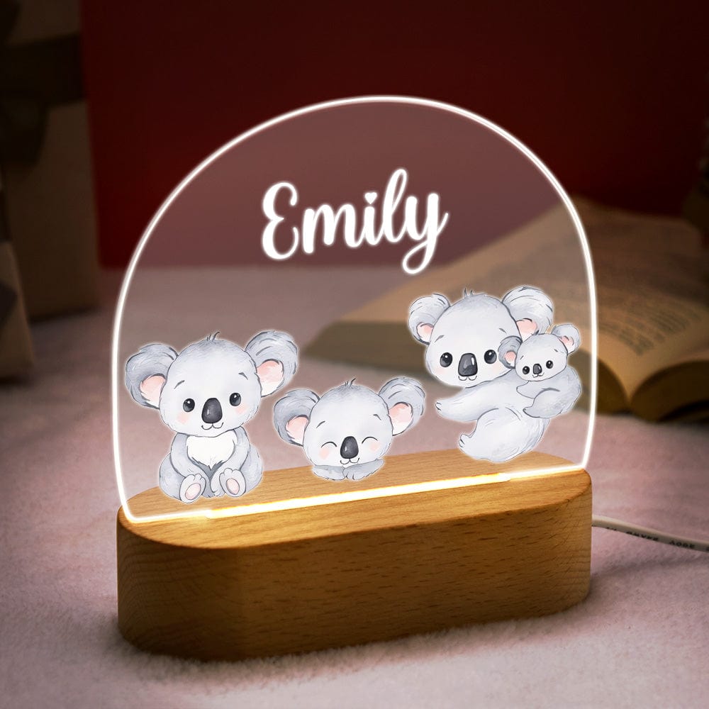 Personalized Name Baby Koala Night Light Custom Name Nursery Room Lamp Gift For Kids - Giftlab