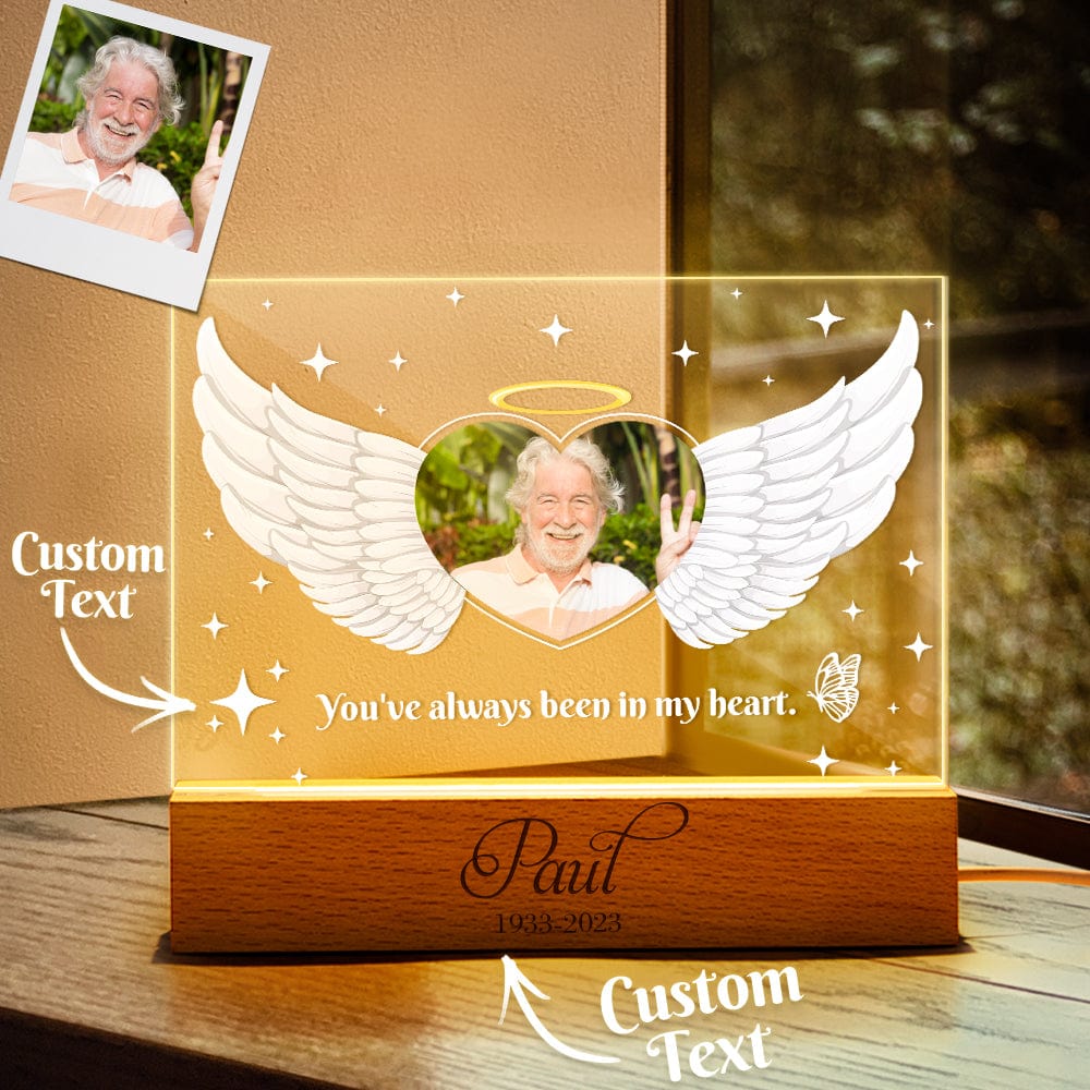 Custom Photo Night Light Acrylic Engraved Lamp in Memory of Grandpa - Giftlab