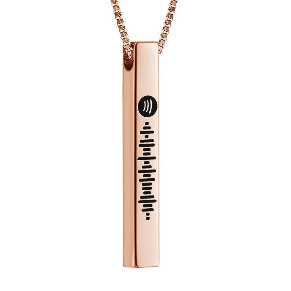 Spotify Necklace Personalized Song Code Necklace Custom 3D Engraved Vertical Bar Necklace - Giftlab