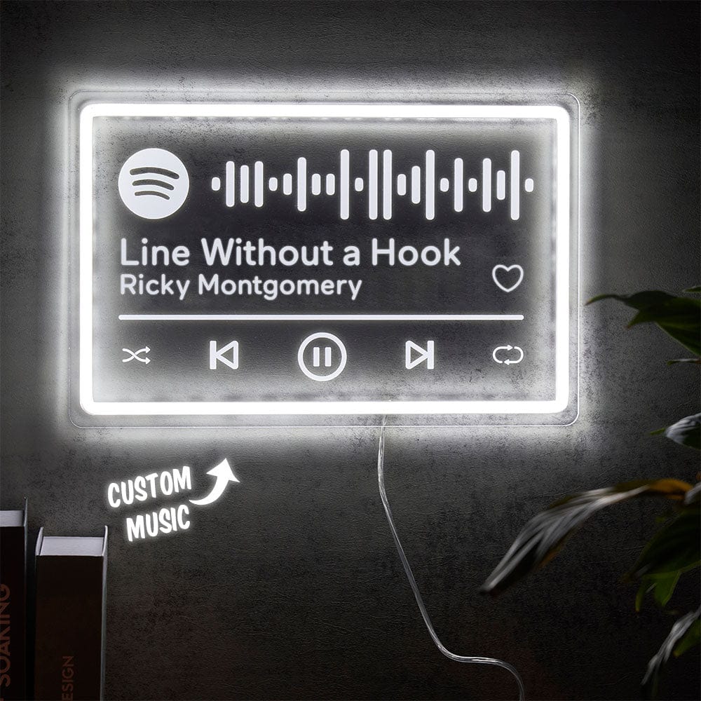 Scannable Spotify Code Adjustable White Light Lamp Personalized Music Night Light Room Decor