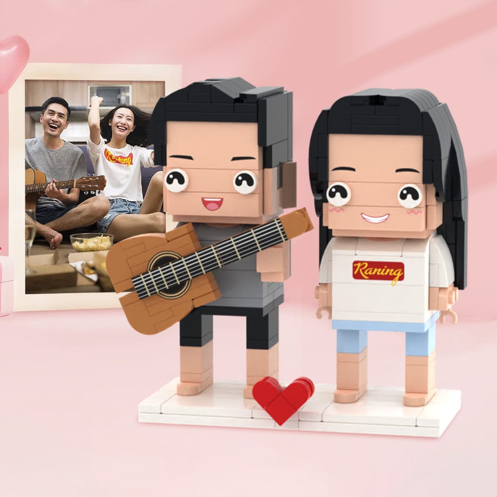 Suprise Valentine's Gifts Customizable Fully Body 2 People Custom Brick Figures Custom Building Block Gifts - Giftlab