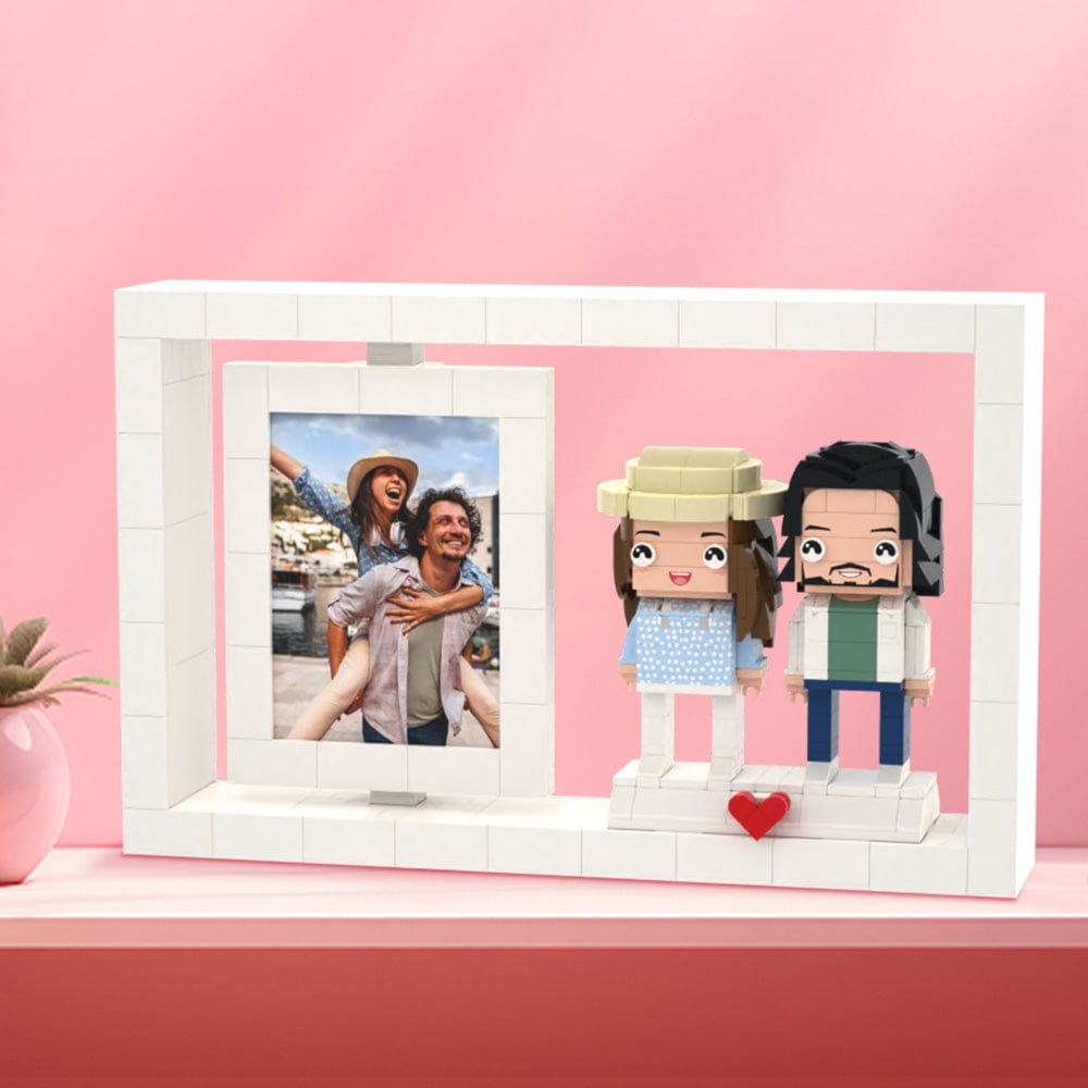 Sweet Valentine's Day Gifts Full Body Customizable 2 People Photo Frame  Brick Figures Small Particle Brick Gifts - Giftlab