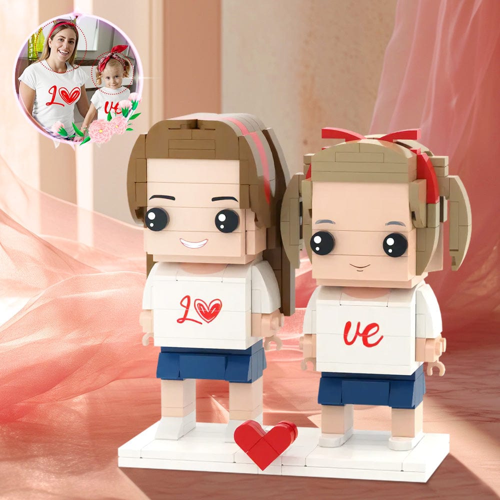 Gift for Mom Customizable Head 2 People Custom Brick Figures - Giftlab