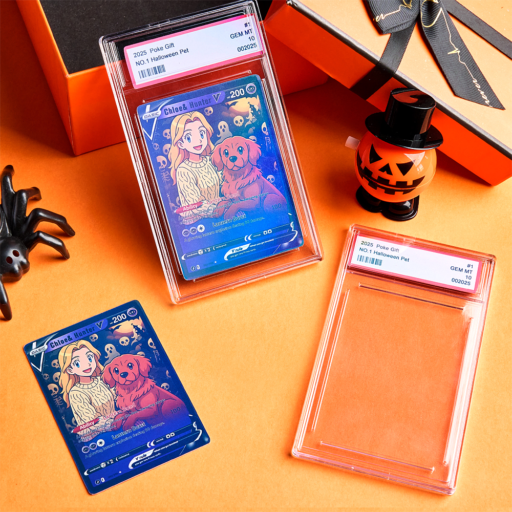 Custom Halloween Trading Card Turn Your Pet into a Spooky Poke Card Personalized Pet Halloween Gift