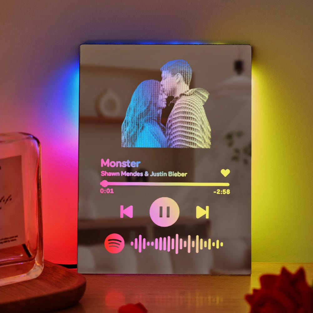 Custom Spotify Code Mirror Light Ornaments Gift for Couple - Giftlab