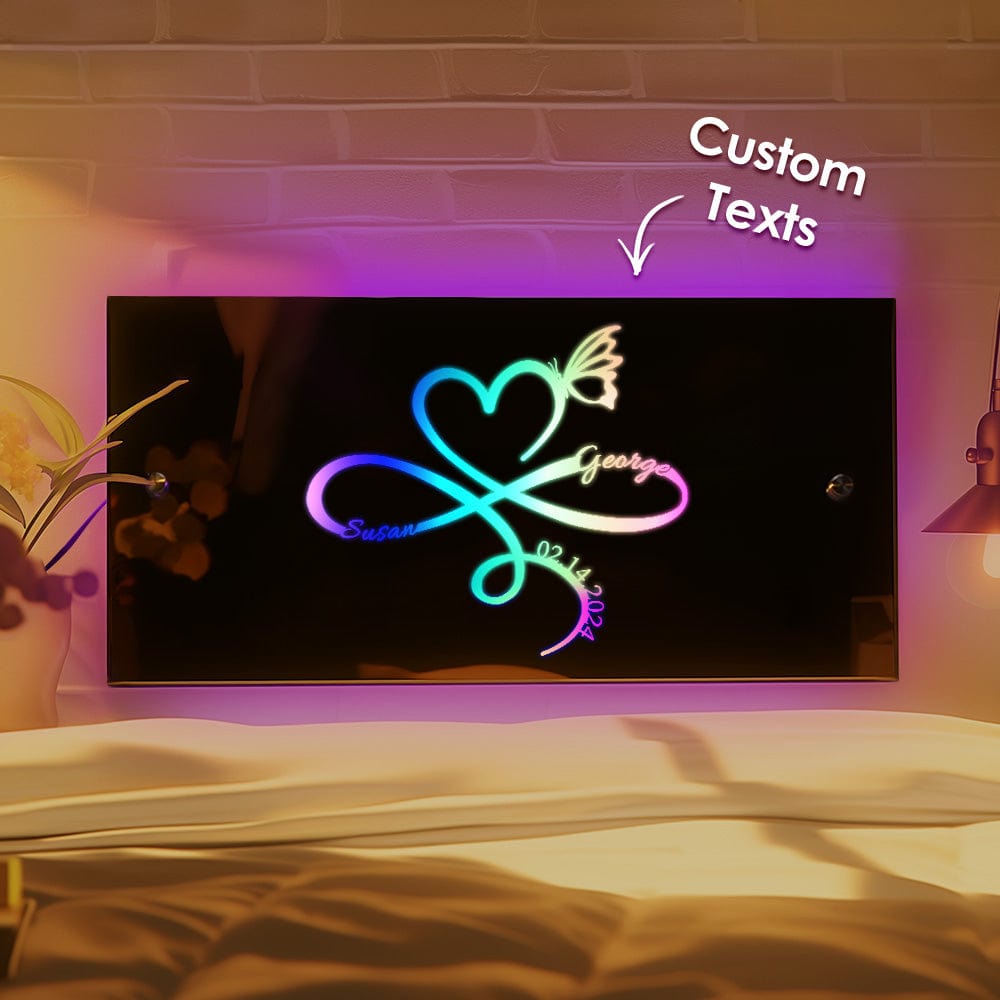 Custom Infinity Mirror Light with Name and Anniversary Date Gift for Her - Giftlab