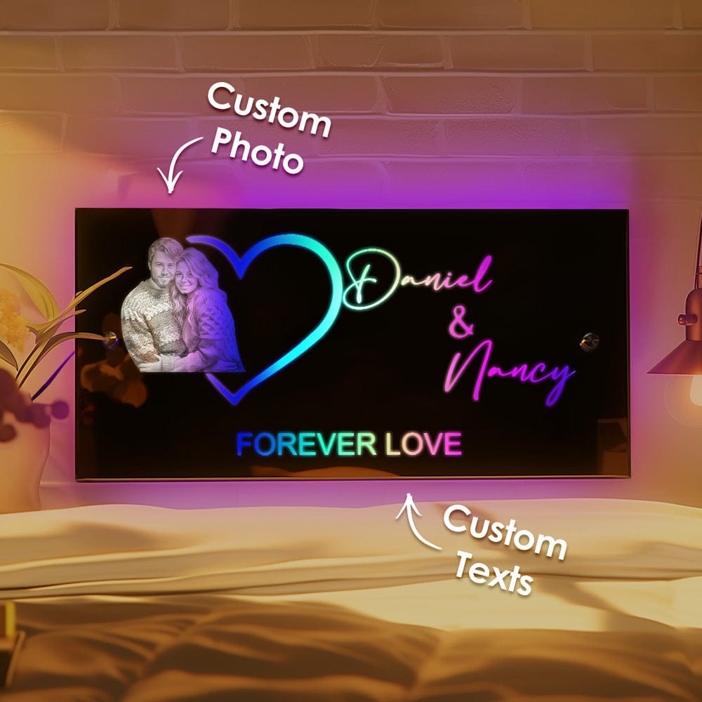 Custom Photo Mirror Light with Name Personalized Gift for Her - Giftlab