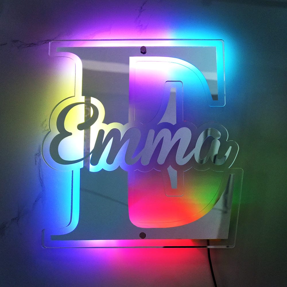 Custom Letter Mirror Light with Name Personalized Decor Gift - Giftlab