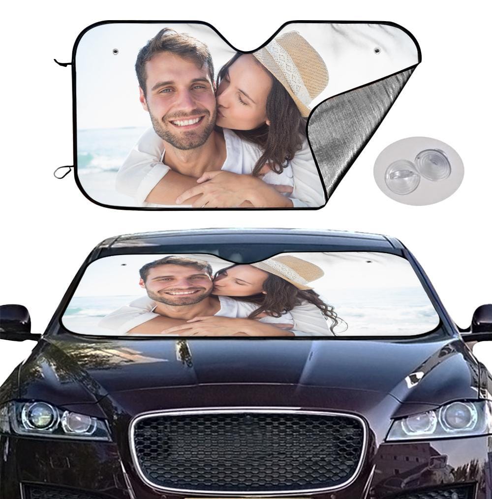 Custom Car Sun Shade Personalized Windshield Car Accessories for Lovers - Giftlab