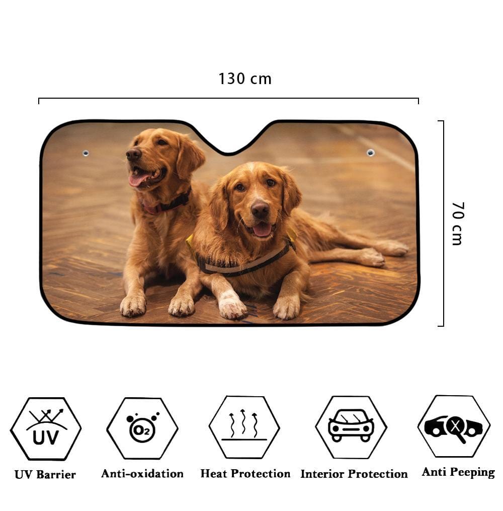 Custom Photo Sun Shade Windshield Car Accessories UV Protective Gifts For Pet Lovers - Giftlab