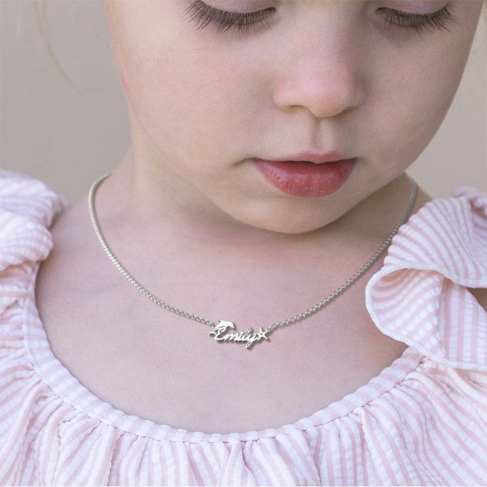 Custom Name Nacklace Dolphin and Star Necklace Gift For Girl - Giftlab