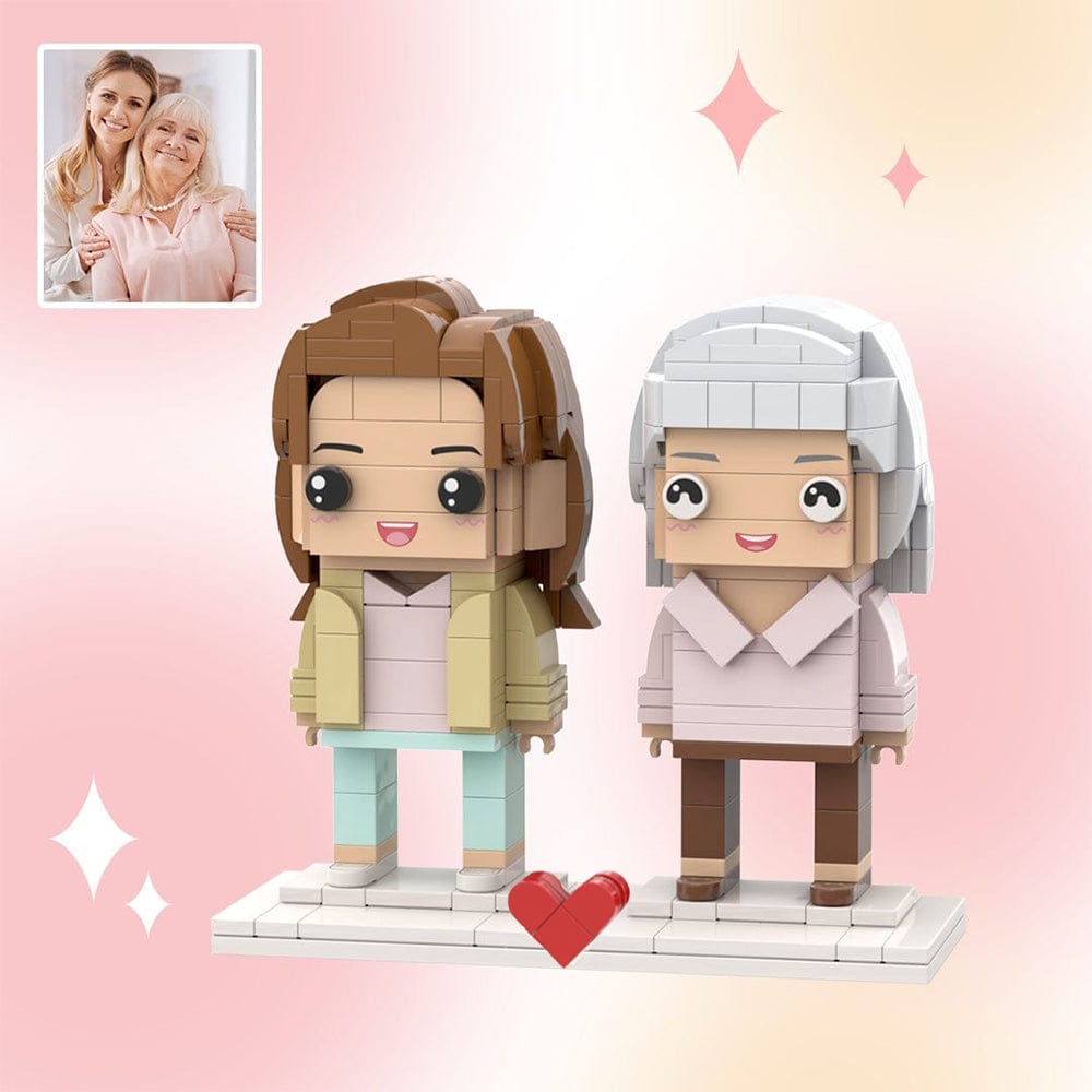 Mother's Day Brick Figures Customizable Fully Body 2 People Custom Brick Figures - Giftlab