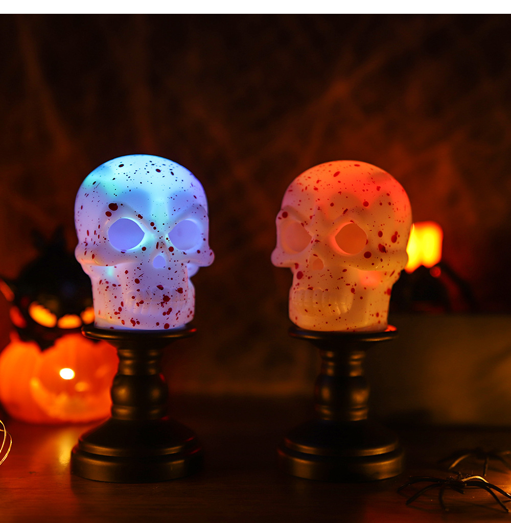 Halloween Pumpkin Lantern Decoration Electronic Candle Lamp Halloween Ornaments Night Light