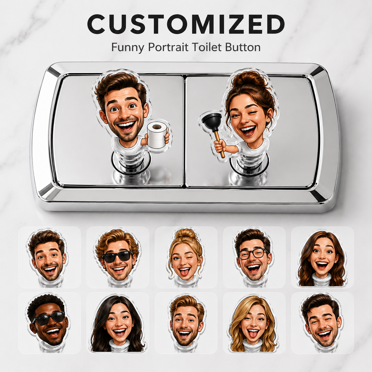 The Dad-Flush Custom Face Toilet Button – A Flush Above the Rest