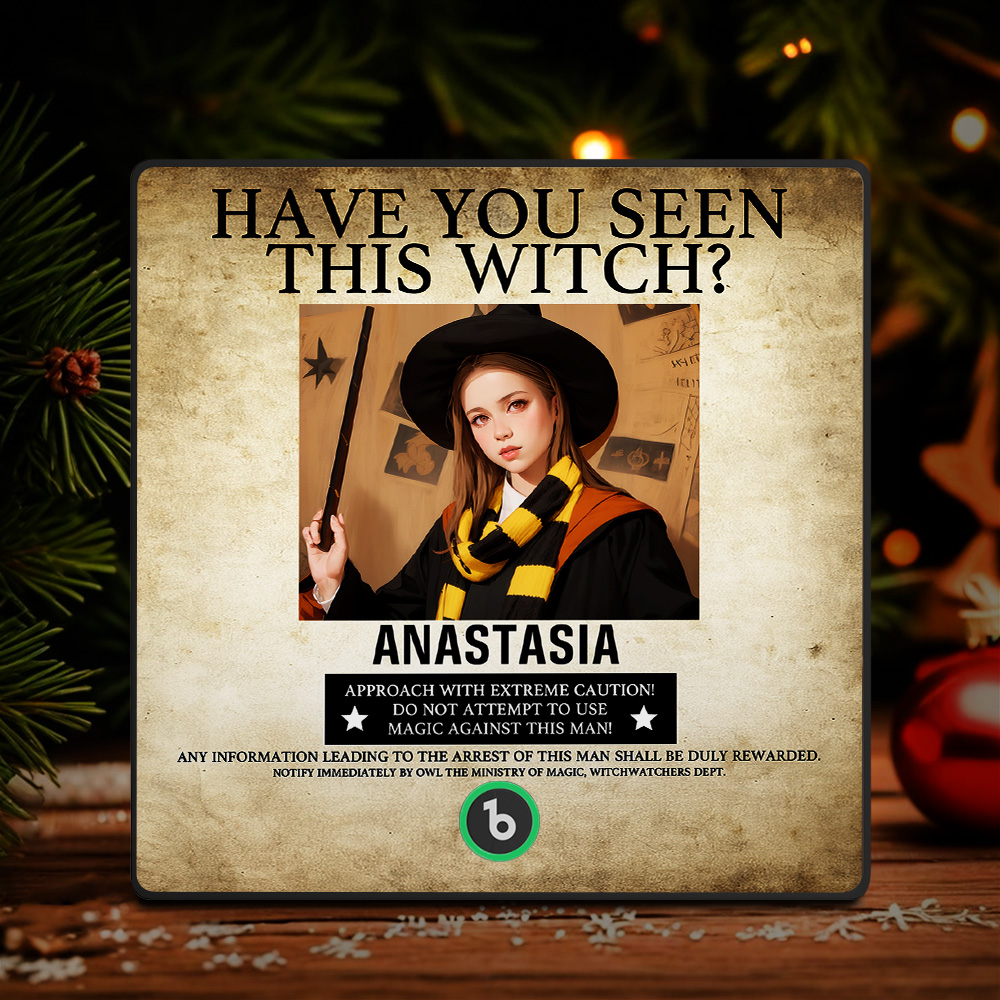 Custom "Have You Seen This Wizard?" Wanted Poster Fridge Magnet �C Personalized Name & House Styles