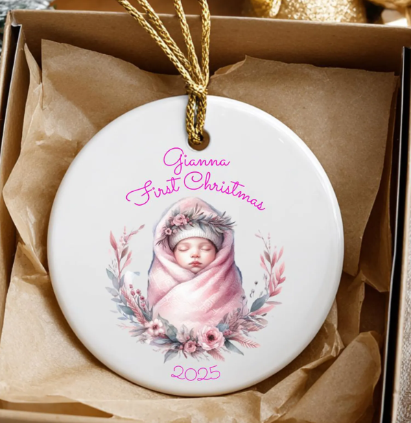 Baby's First Christmas Ornament Personalized Bear Christmas Ornament Custom New Baby Ornament Keepsake Baby Ornament Holiday Decoration