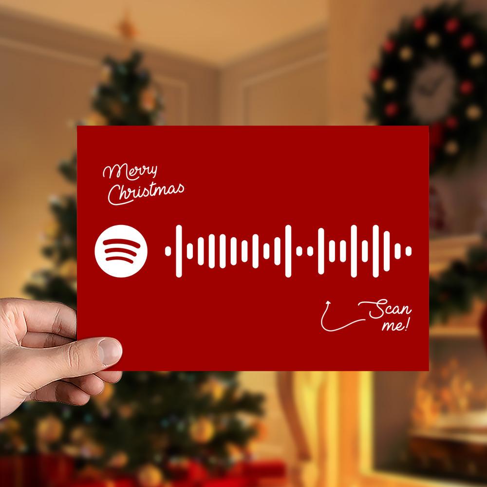Feliz Navidad Spotify Code Music Greeting Card - Giftlab