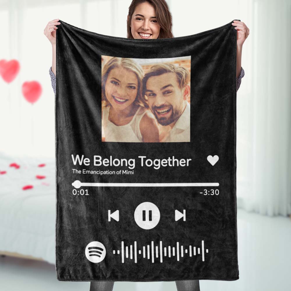 Spotify Blanket Custom Blankets Valentine's Day Gifts For Girlfriend Bedroom Gifts - Giftlab