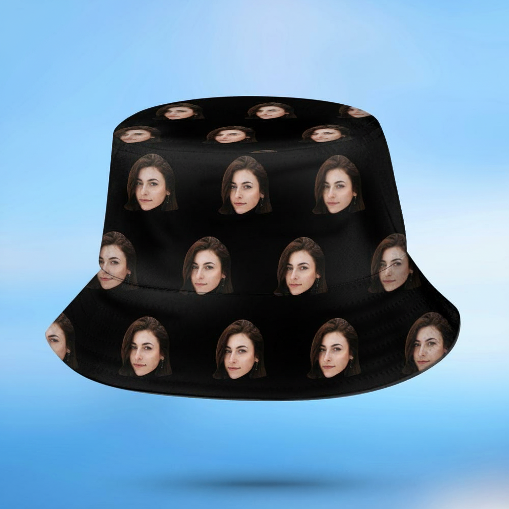Personalized 2 Face Bucket Hat Custom Your Photo Face Summer Bucket Hat Fisherman Hat