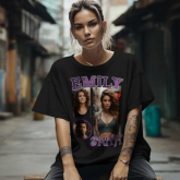 Custom Photo Vintage T-shirt Personalized Portrait Skeleton Rap Tee with Name