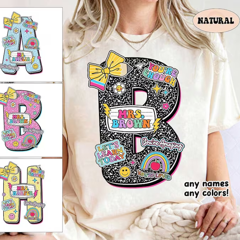 Personalized Teacher Shirt, Back To School Shirt, Custom Teacher Composition Book Shirt, First Day Of School, Teacher Appreciation Gifts