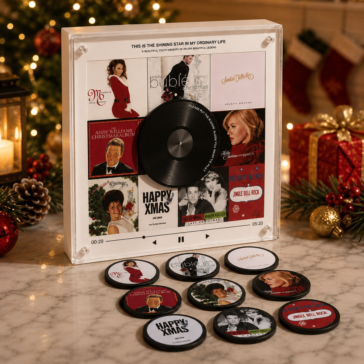Mini Vinyl Music Magnet With 9 Discs Christmas Gift