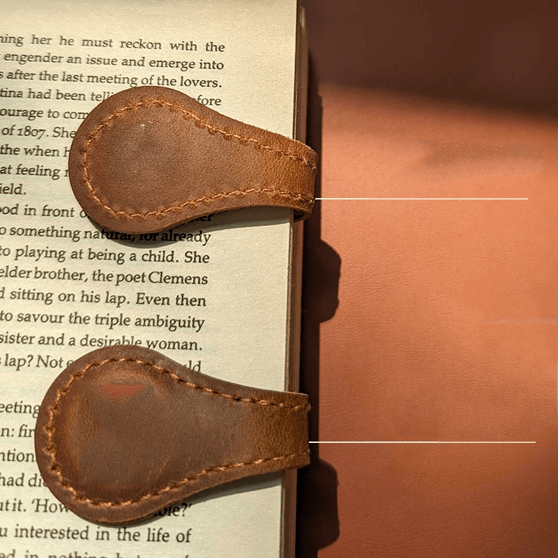 Magnetic Leather Simple Bookmark Motivational Book Marker Clip Gift for Book Lover Readers - Giftlab