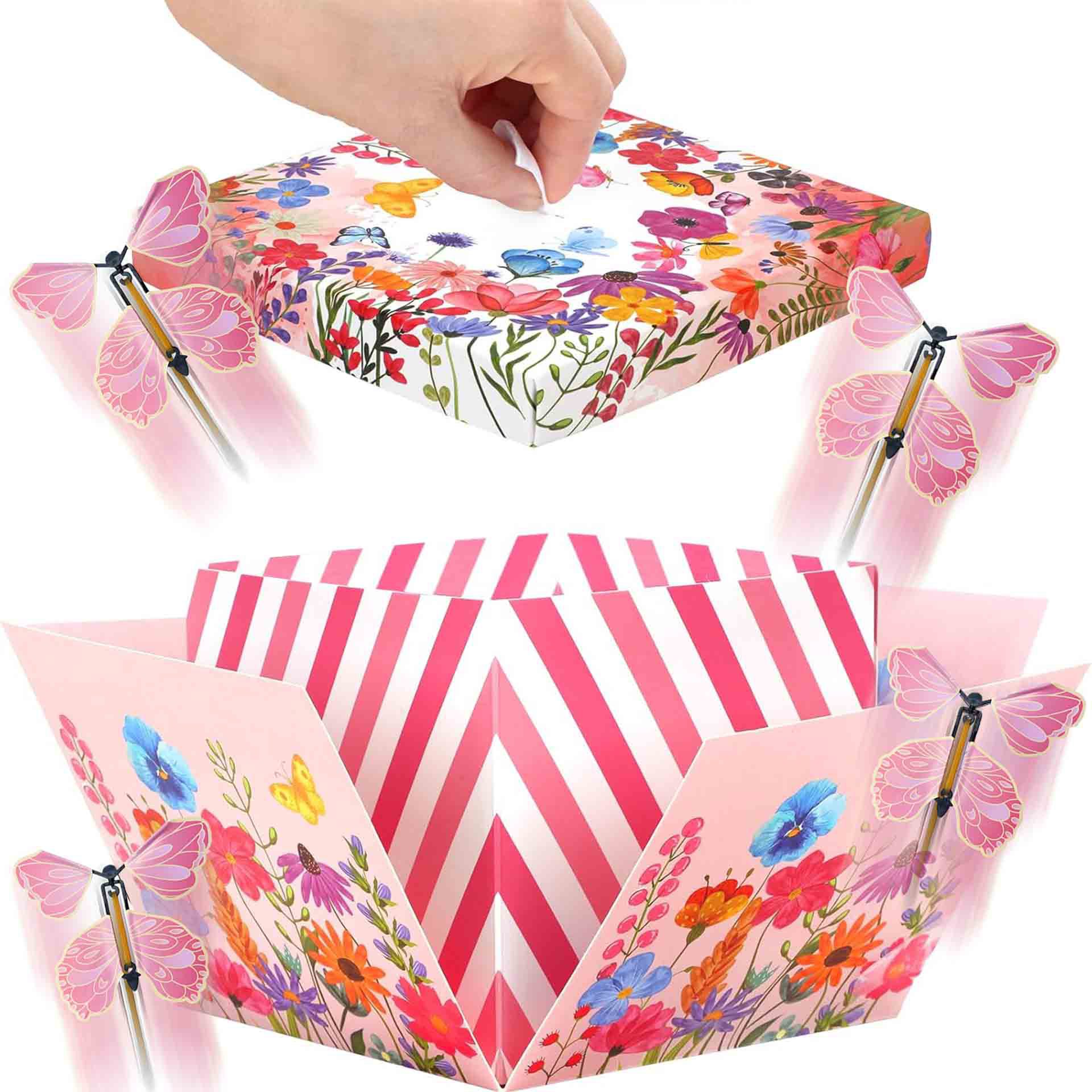 Cross-Border Butterfly Explosion Gift Box Surprise Flying Butterfly Box Christmas Greeting Card Cake Box Holiday Gift Bo