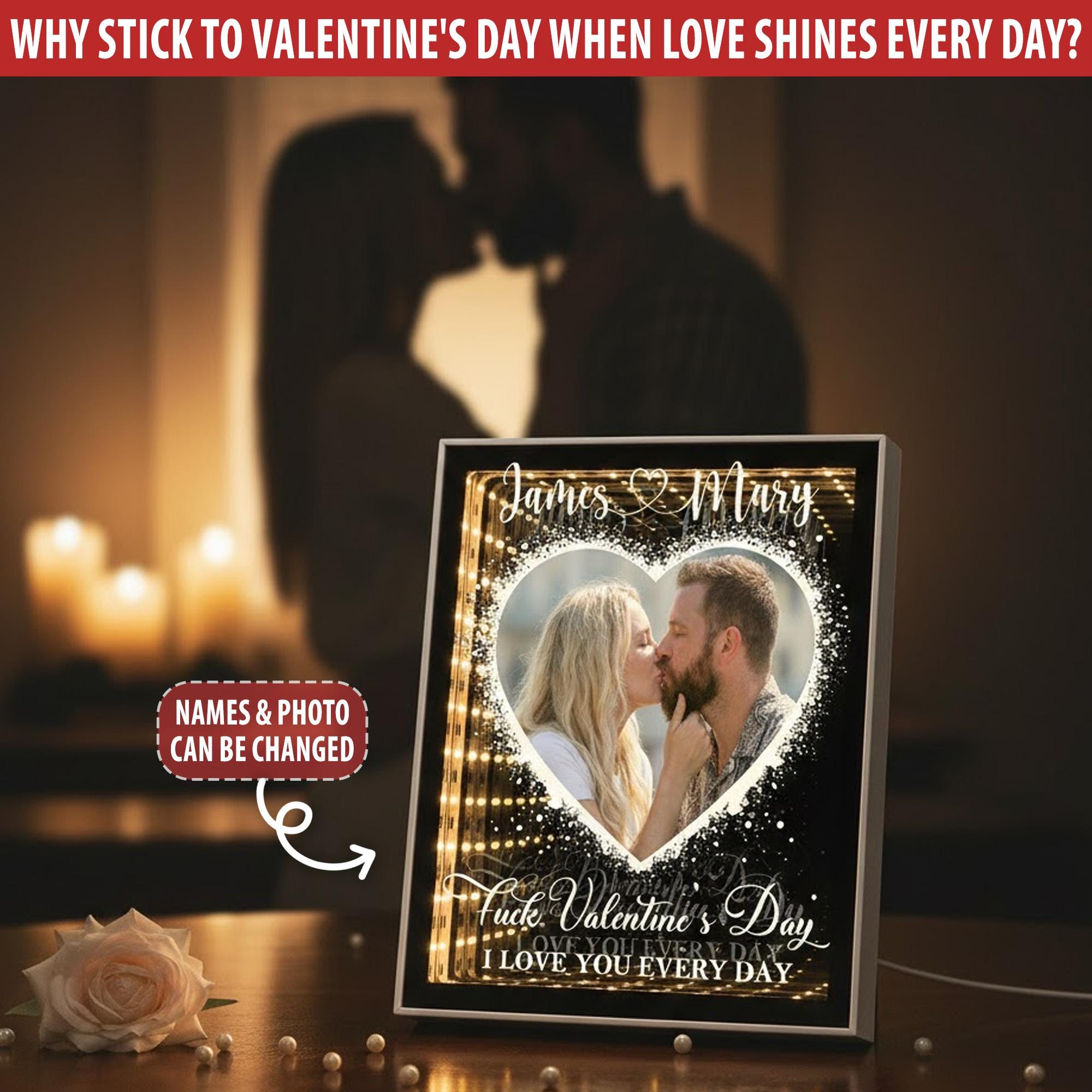 Custom Photo Night Light Box, Personalized Couple Photo Frame Lamp, Couple Wedding Gift, Wife Gift, Valentines Day Gift, Anniversary Gift