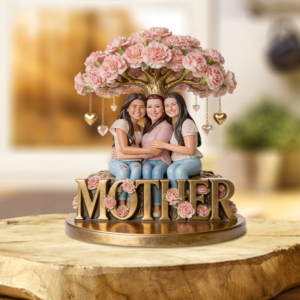 Custom Any Photo Birth Flower Gift For Mom, Grandma - Personalized Mother Custom Shaped Acrylic Plaque