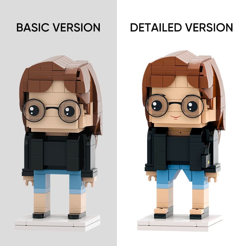 Full Body Customizable 1 Person Custom Brick Figures Valentine's Gift For Girlfriend (Not Assembled) - Giftlab