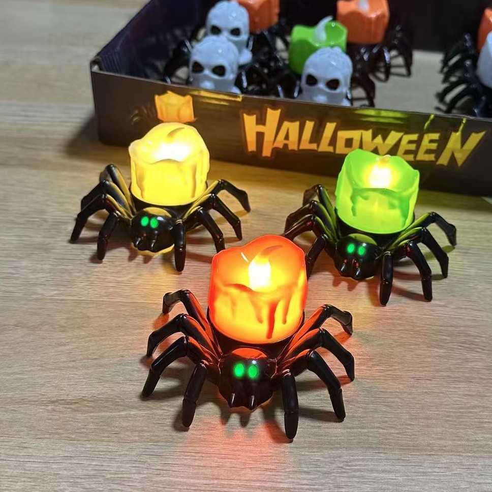 Halloween Spider Pumpkin Lanterns Funny Spider Candle Lights