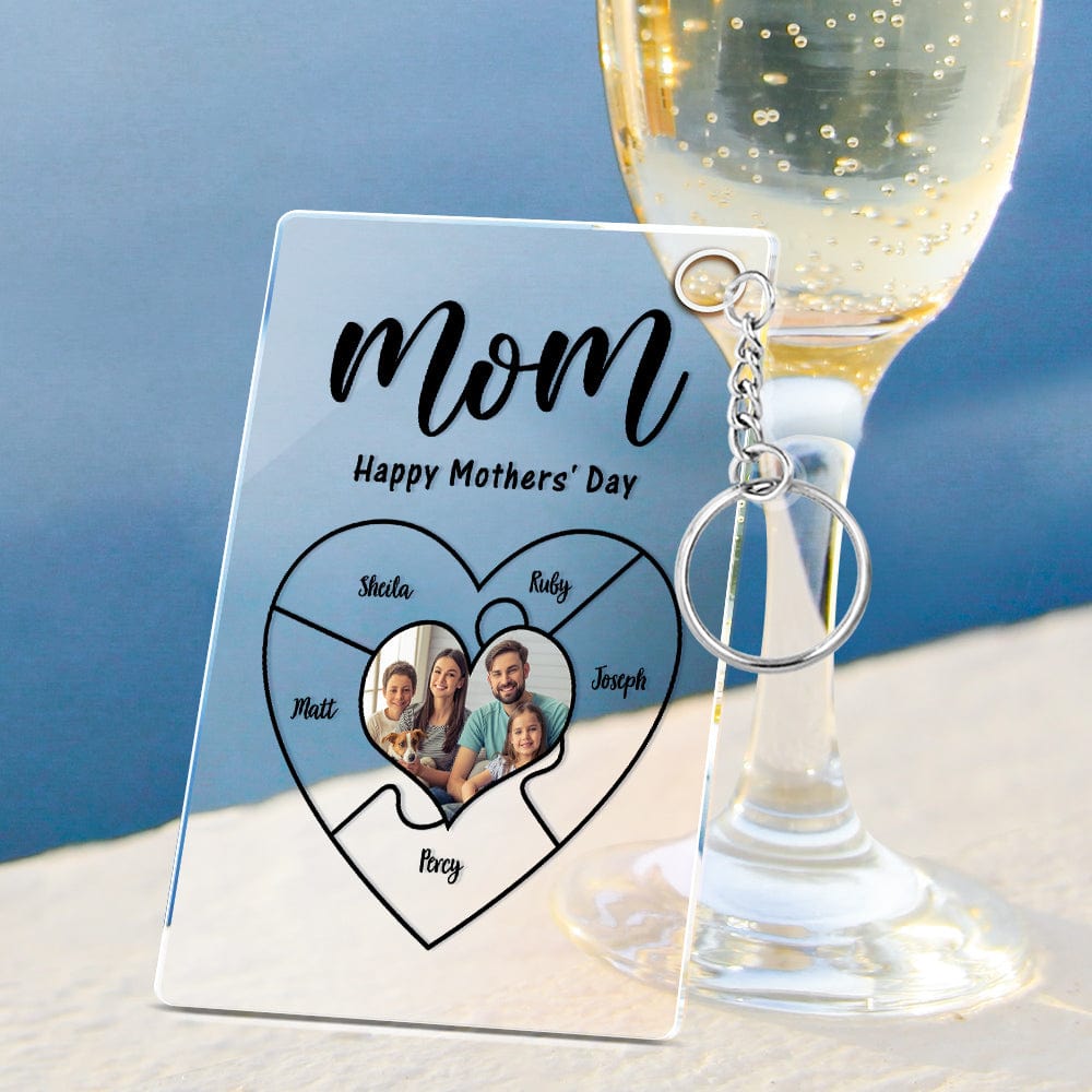 Engraved Name Plaque For Mother's Day Custom Photo Keychain Best NightLight Gift For Mom - Giftlab