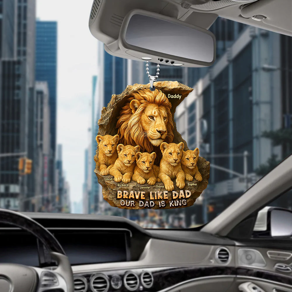 Personalized Gifts For Dad Car Ornament Brave Like Dad - Giftlab