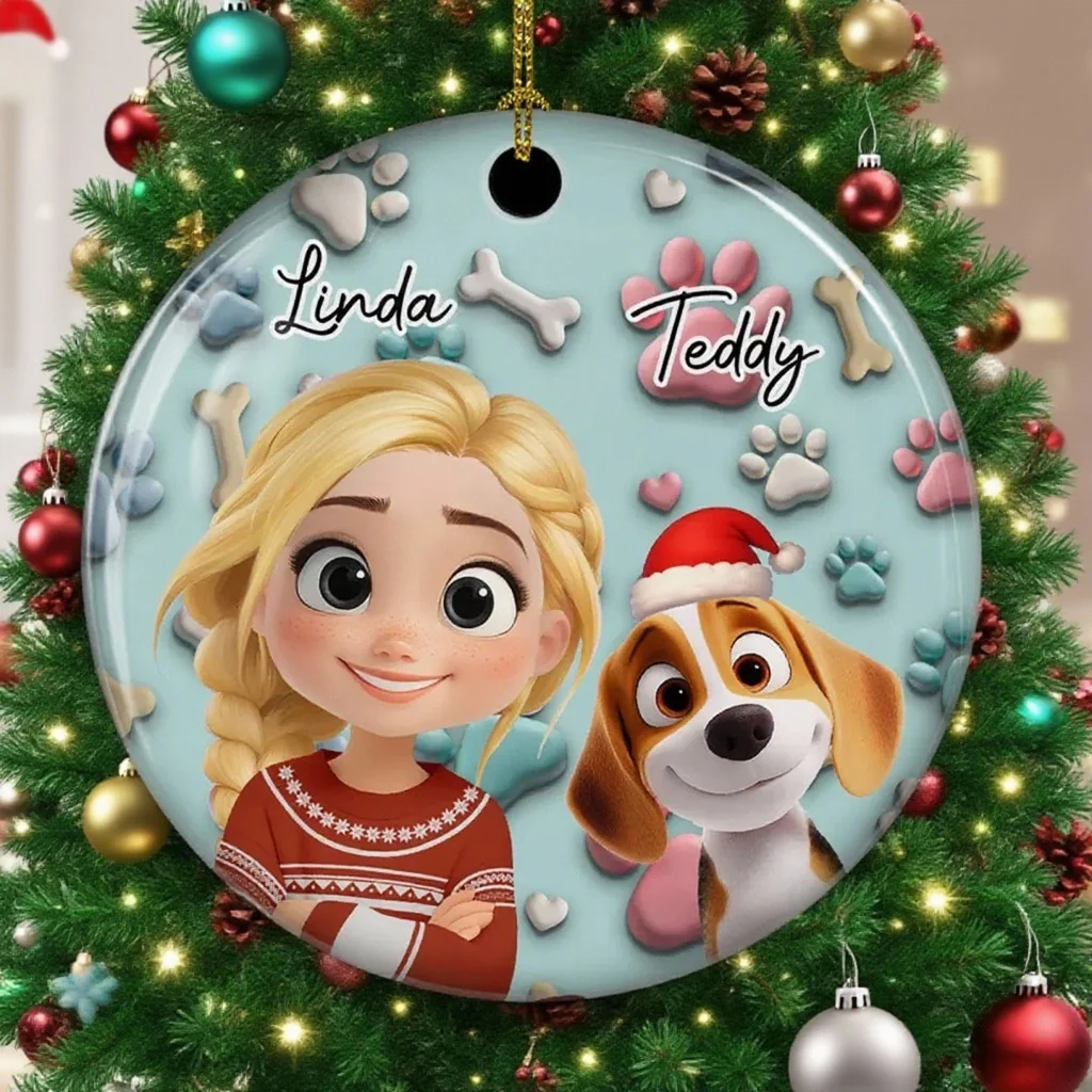 Crystal Ornament with Dog Cartoon Design, High Clarity, Fun and Unique Gift for Pet Lovers