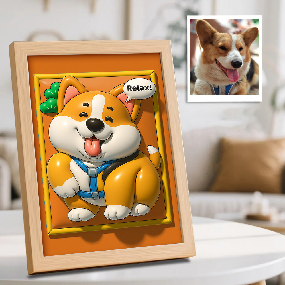 Custom 3D Inflated Effect Pet Photo Frame Home Decor for Pet Lover