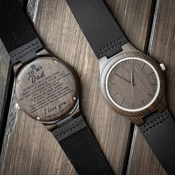 Custom Engraved Watch Personalized Wooden Watch Gifts For Dad - Giftlab