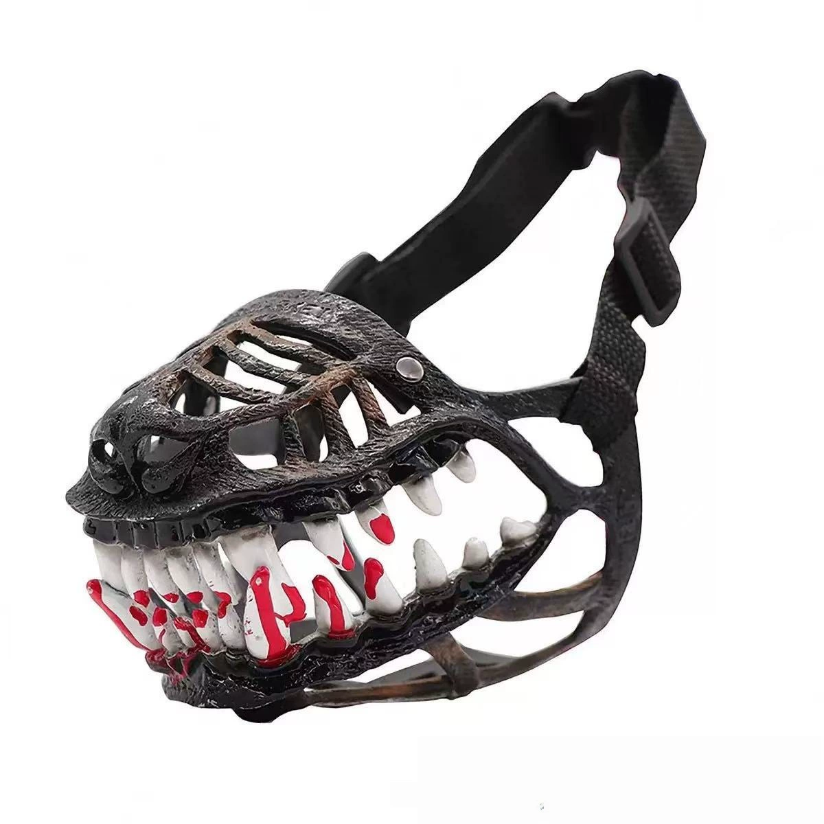 Terrifying Dog Muzzle Bloody Fangs Rubber Style Pet Muzzle Halloween Prank Prop