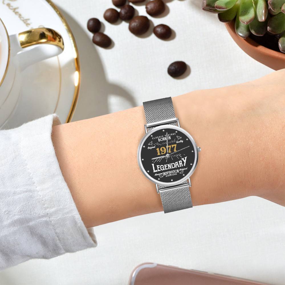45th Birthday Watch Custom Printed Watch 1977 Birthday Gifts 45th Birthday Gifts - Giftlab