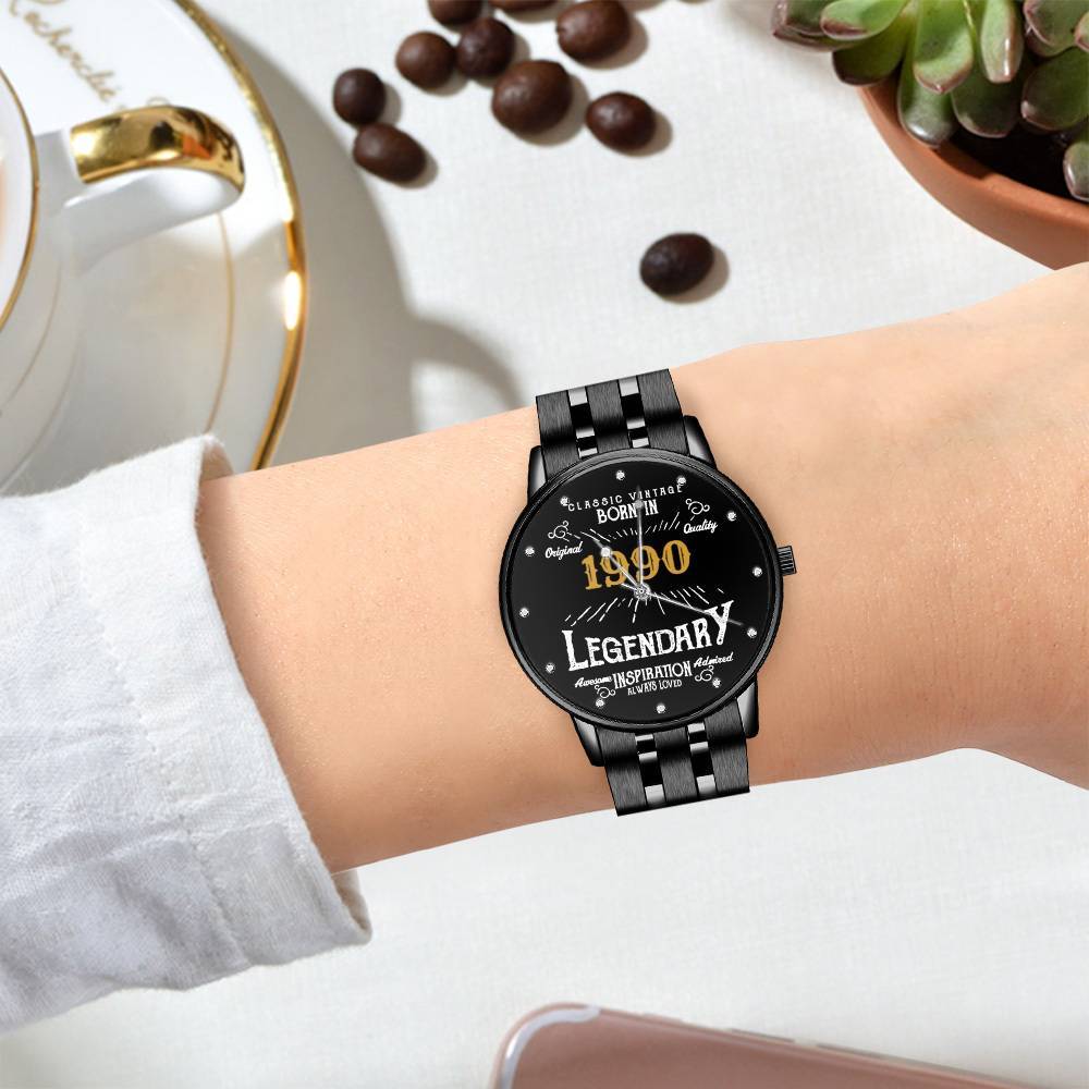 32nd Birthday Watch Custom Printed Watch 1990 Birthday Gifts 32nd Birthday Gifts - Giftlab