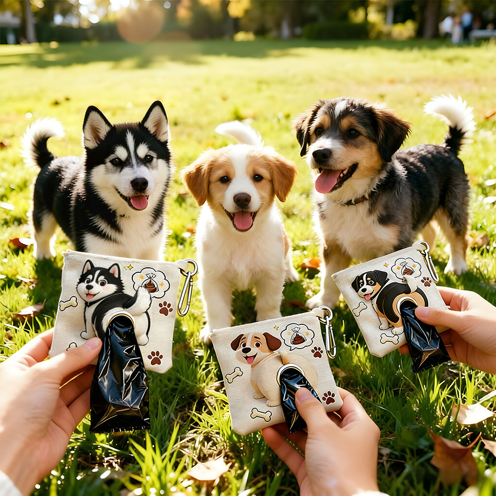Funny Personalized Dog-Shaped Poop Bag Holder – Custom Cartoon Dog Figure with Hilarious Bag Dispenser
