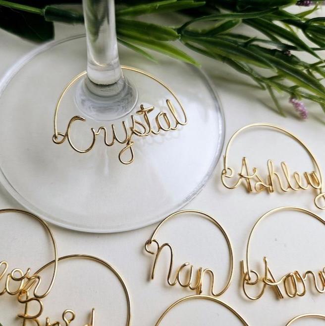 Wine glass charm, Custom Name, Bachelorette Decorations - Giftlab