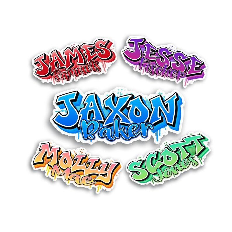 Graffiti Name Sticker, Custom First and Last Name Decal, Waterproof Gift for School Supplies and Laptops
