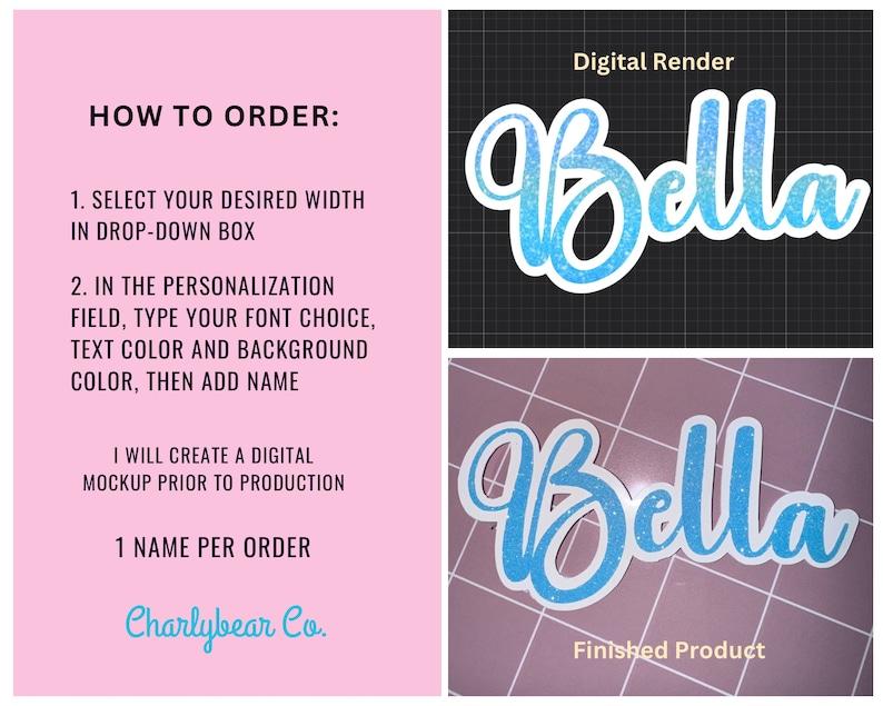 Custom Name Decal | Personalized Layered Sticker | Laptop and Water Bottle decor | Back To School | Party Guest Name Decals