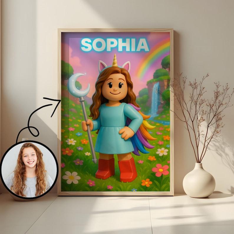 Custom Blox Portrait from Photo , Personalized Character Photo Frame, Photo to Character , Personalized Gift For Game Lovers