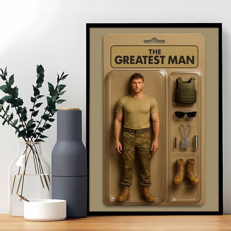 Custom Action Figure Portraits | Personalized Toy Box Art | Custom Photo Frame Decorations | The Greatest Man