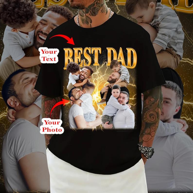Customized Shirt, Best Dad Son Shirt, Custom Bootleg Rap Tee, Gift for Dad, Father's Day Gifts, Personalized Photo T-Shirt - Giftlab