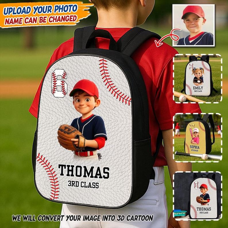 Personalized Kids Baseball Backpack School Bags For Children