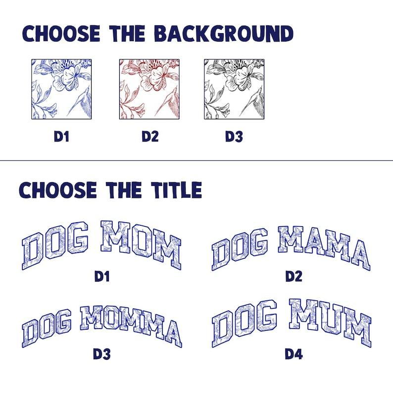 Dog Mom Toile De Jouy Chinoiserie Custom Dog Breeds, Personalized T-shirt for Pet Lover, Dog Lover Gift, Gift for Dog Mom, Dog Dad