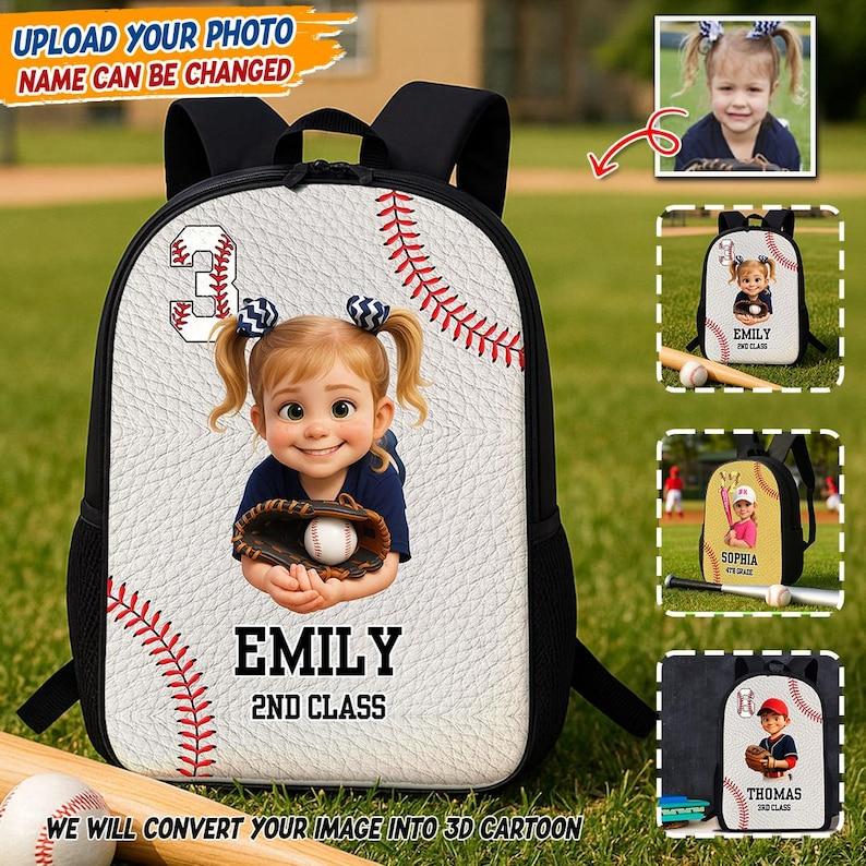 Personalized Kids Baseball Backpack School Bags For Children